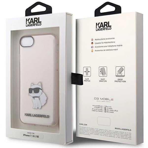 Karl Lagerfeld KLHCI8HNCHTCP iPhone 7/8/ SE 2020 / SE 2022 pink/pink hardcase Ikonik Choupette