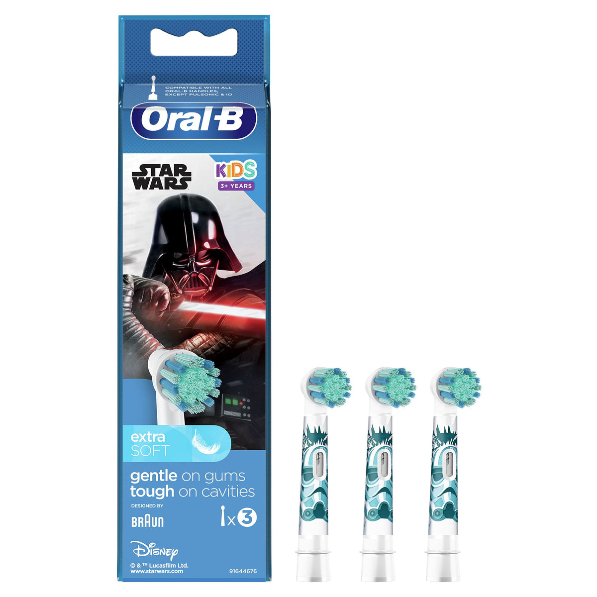 Oral-B Kids Star Wars Ekstra tandbørstehoved 3 Blå Hvid