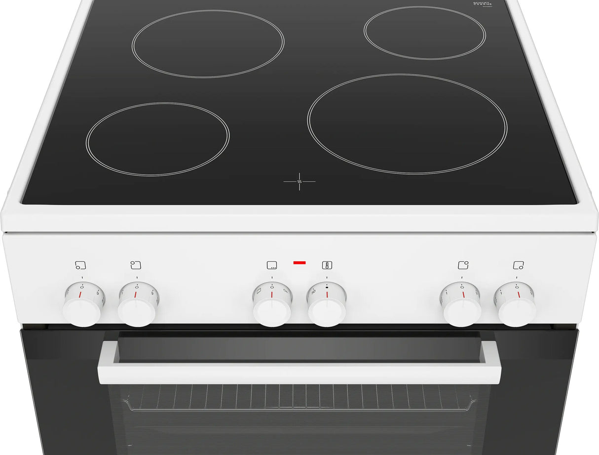 Bosch Serie 2 HKA004020U komfur og ovn Fritstående komfur Elektrisk Keramisk Hvid