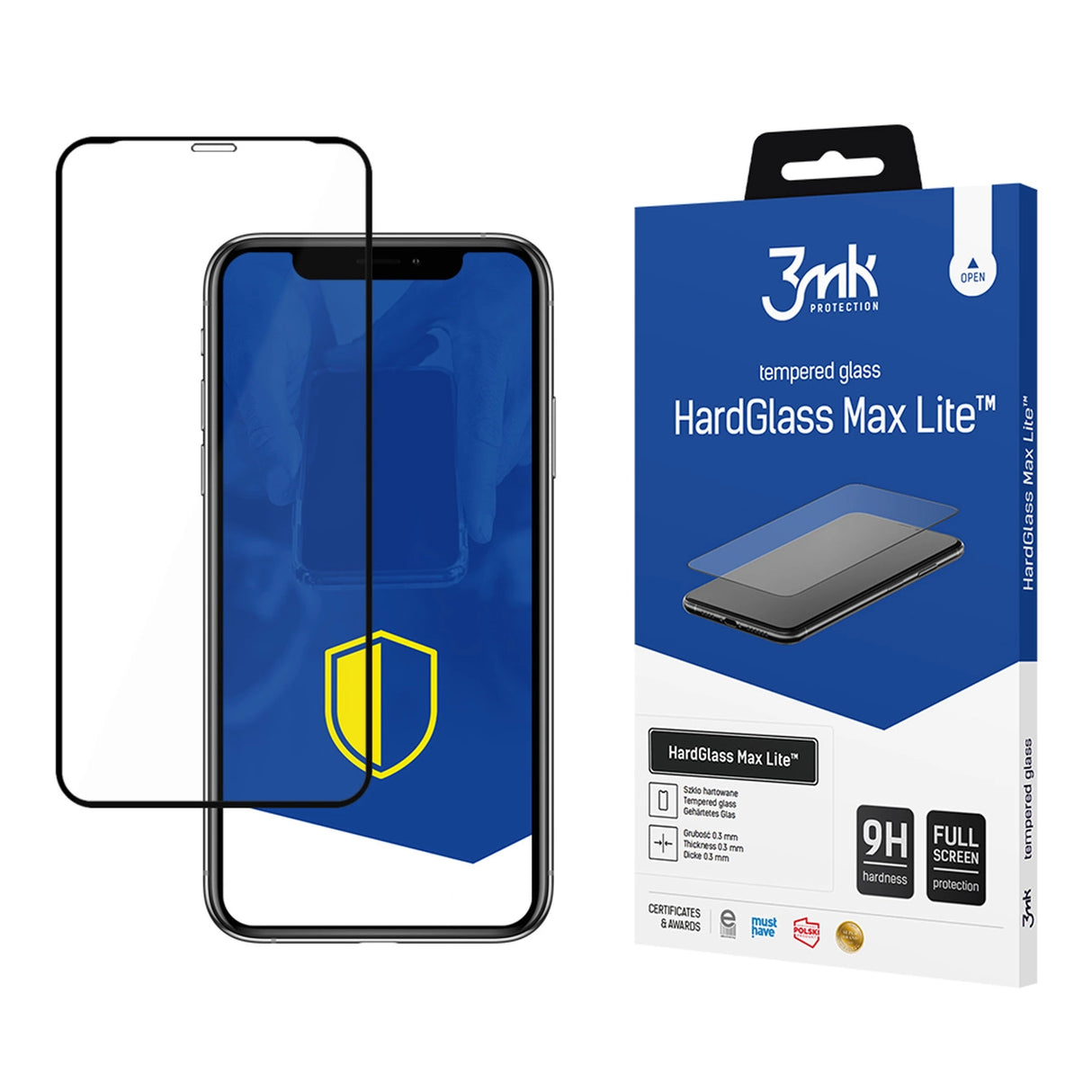 9H 3mk HardGlass Max LiteTM glas til iPhone 11 Pro Max
