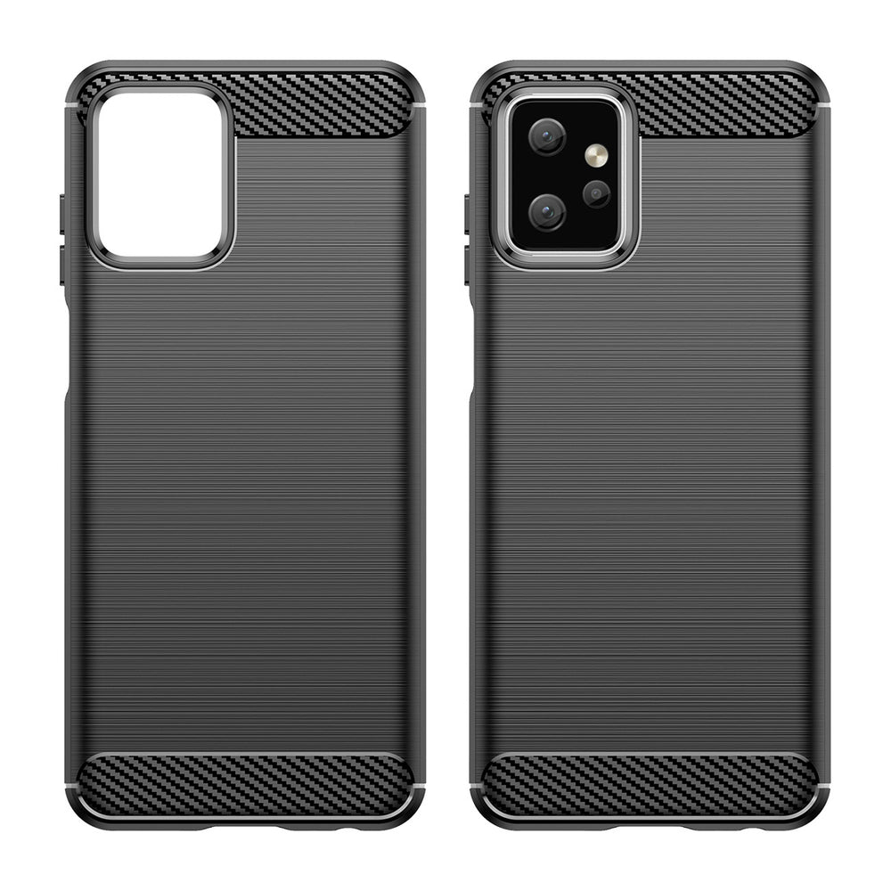 Carbon Case til Motorola Moto G Power 2023 fleksibelt silikone carbon cover sort