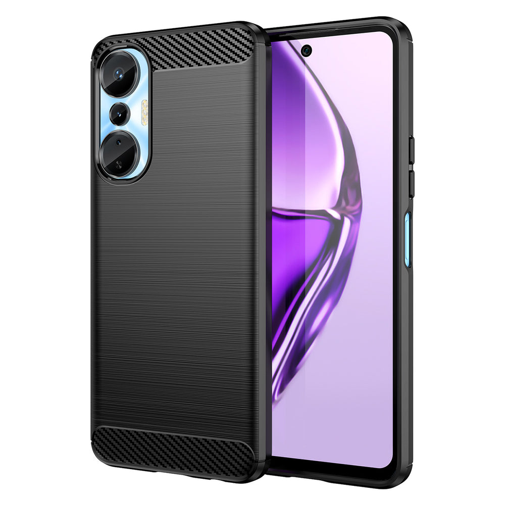 Carbon Case til Infinix Hot 20S med fleksibelt silikone carbon cover sort