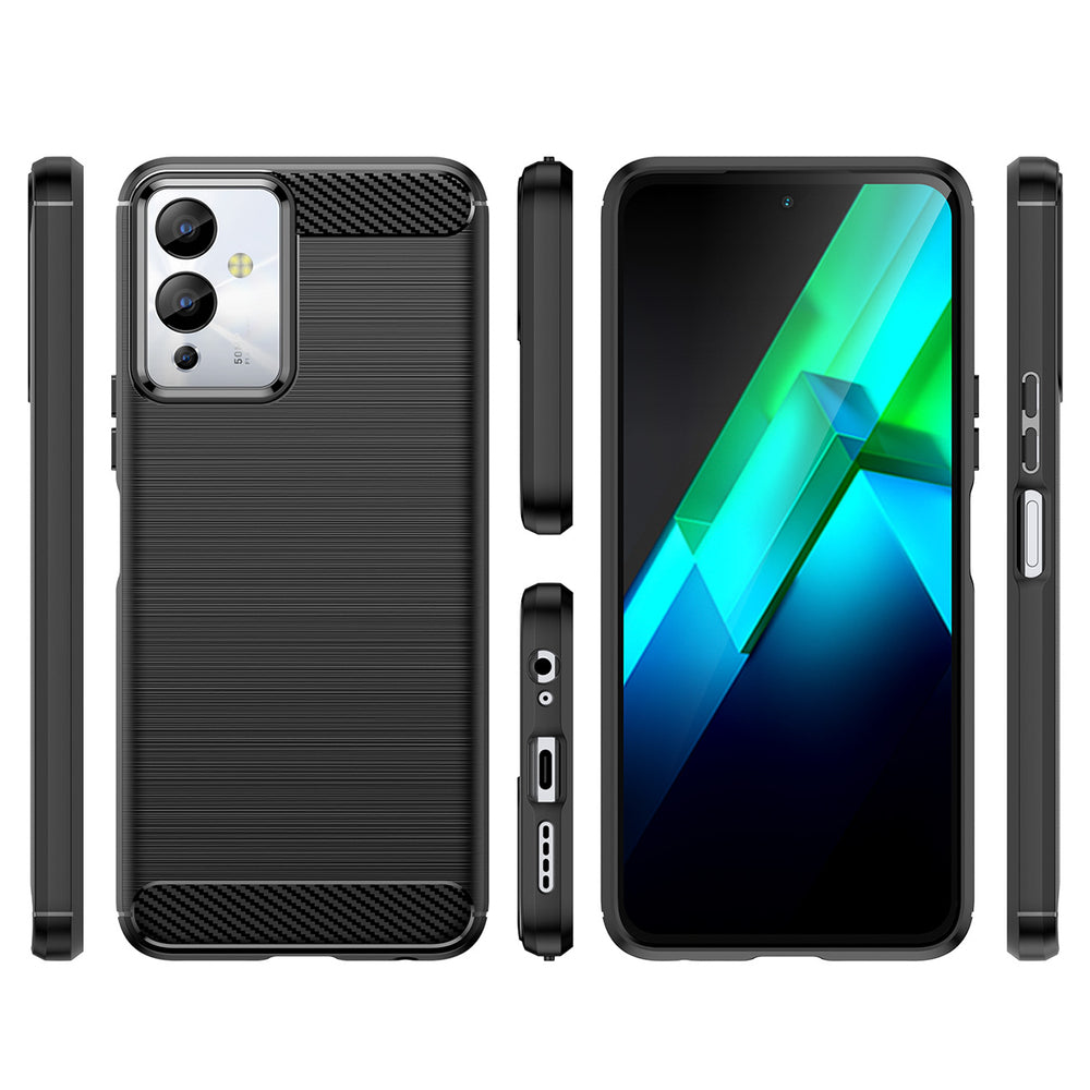 Carbon Case til Infinix Note 12i med fleksibelt silikon carbon cover sort