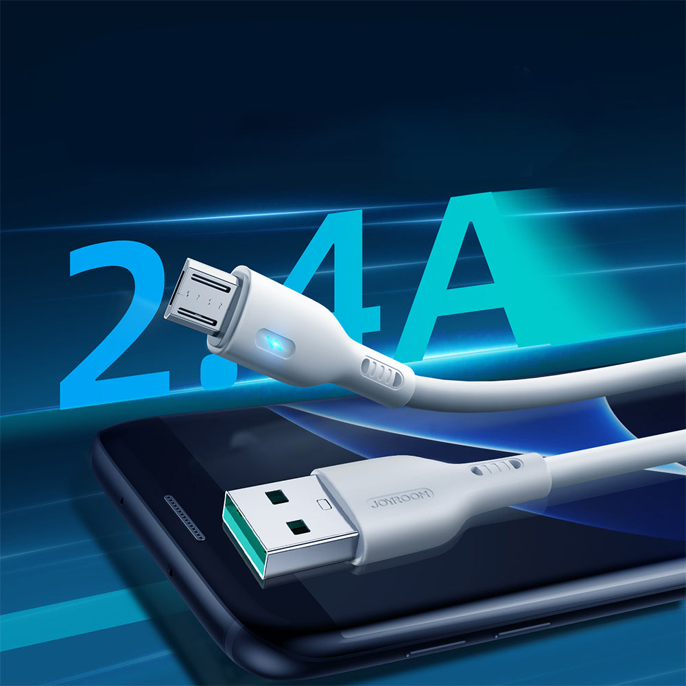Joyroom Premium Series A13 USB-A / micro USB 2.4A 2m Kabel - Hvid