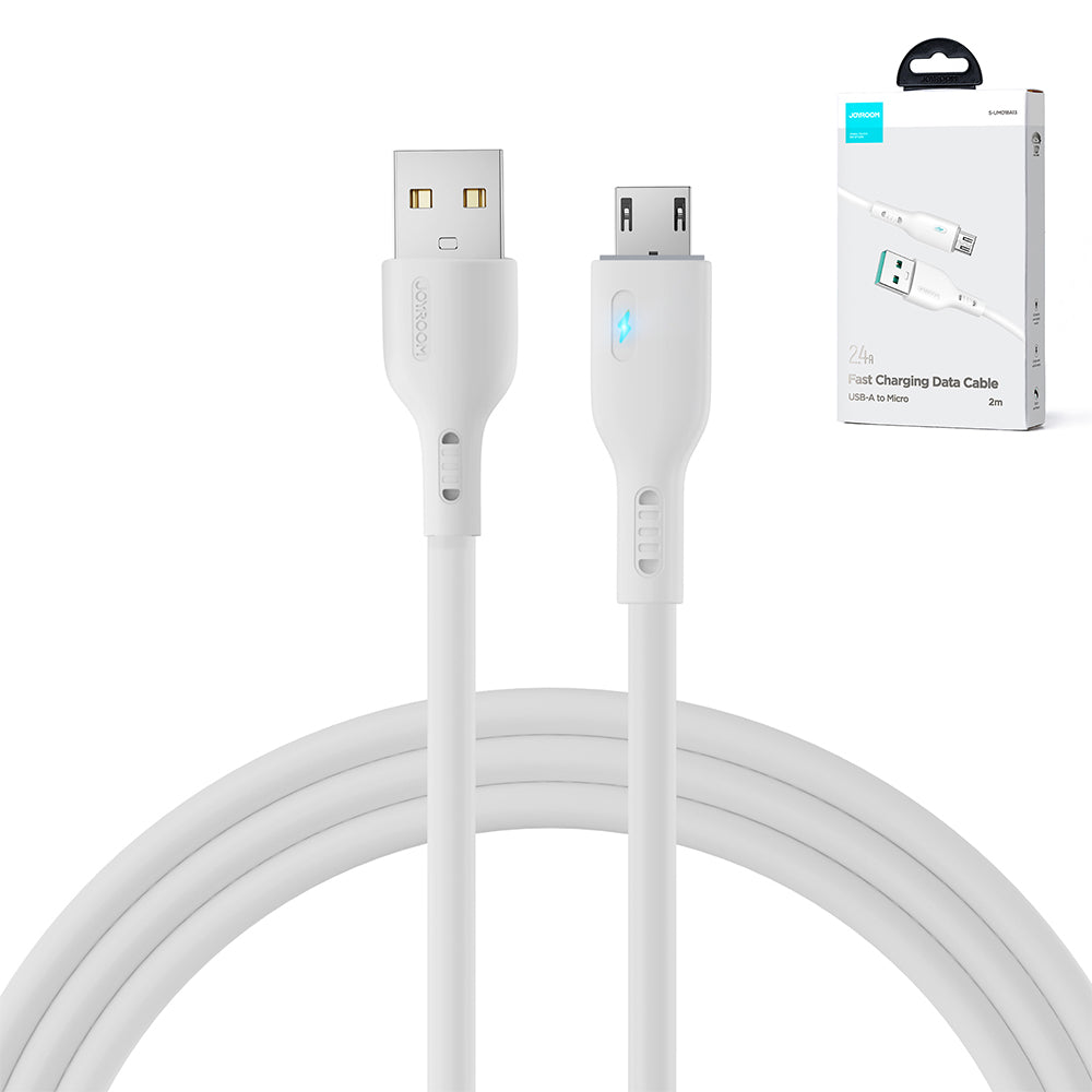 Joyroom Premium Series A13 USB-A / micro USB 2.4A 2m Kabel - Hvid