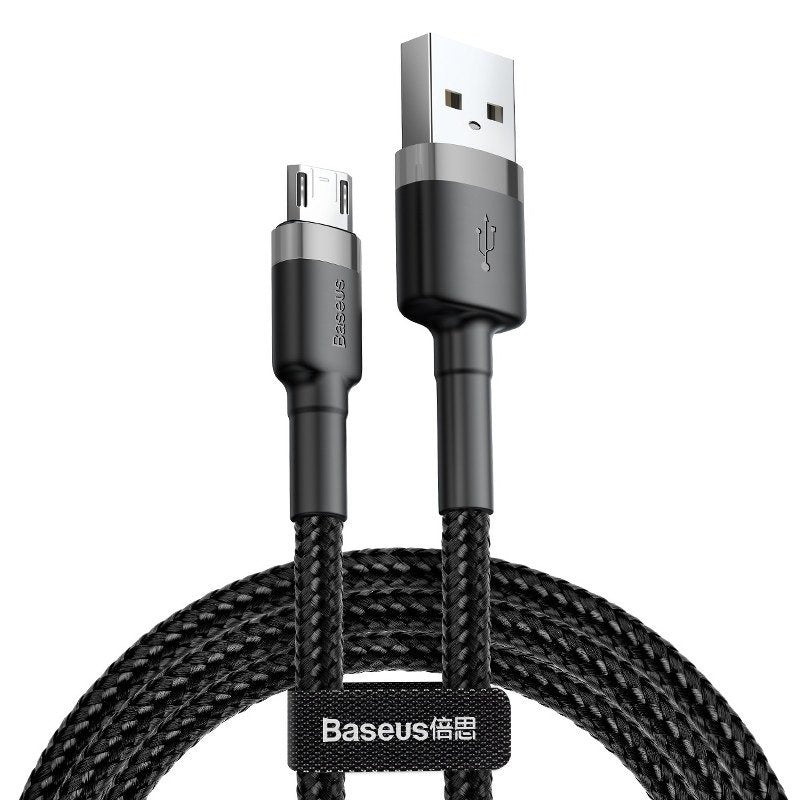 Baseus Cafule Micro USB-kabel 2,4 A 1 m (grå + sort)