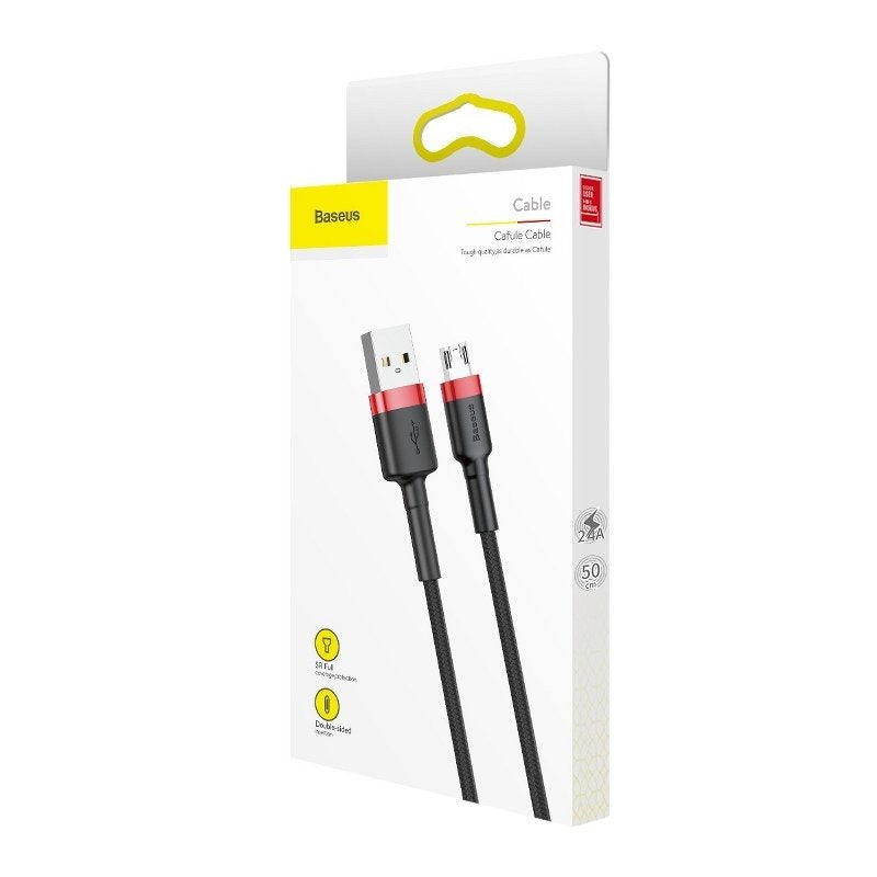Baseus Cafule Micro USB-kabel 2,4 A 1 m (rød+ sort)