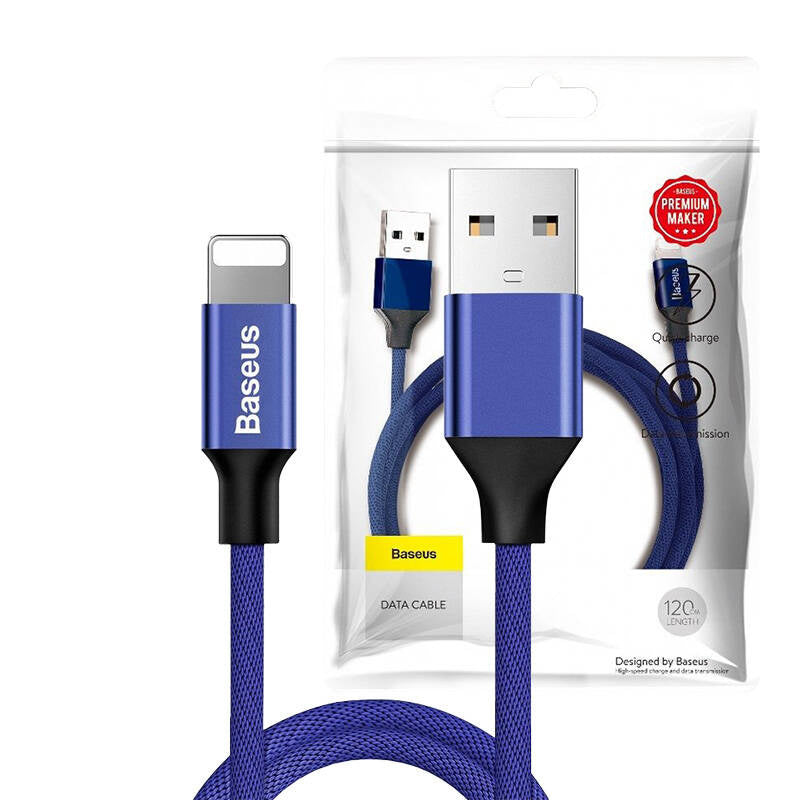Base Yusiven Lightning Cable 120cm 2A (blå)