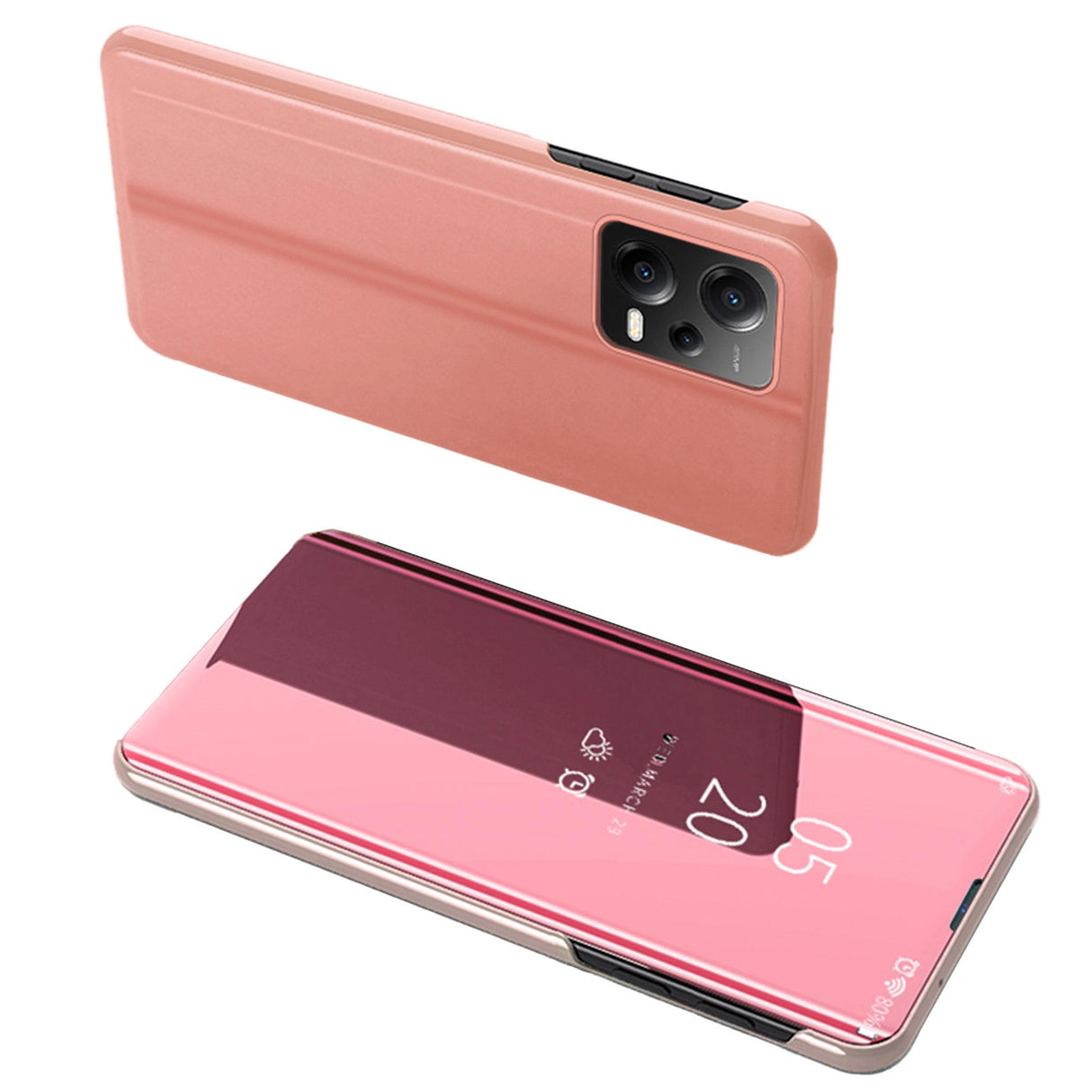 Clear View Case til Xiaomi Redmi Note 12 5G / Poco X5 5G Flip Cover Pink