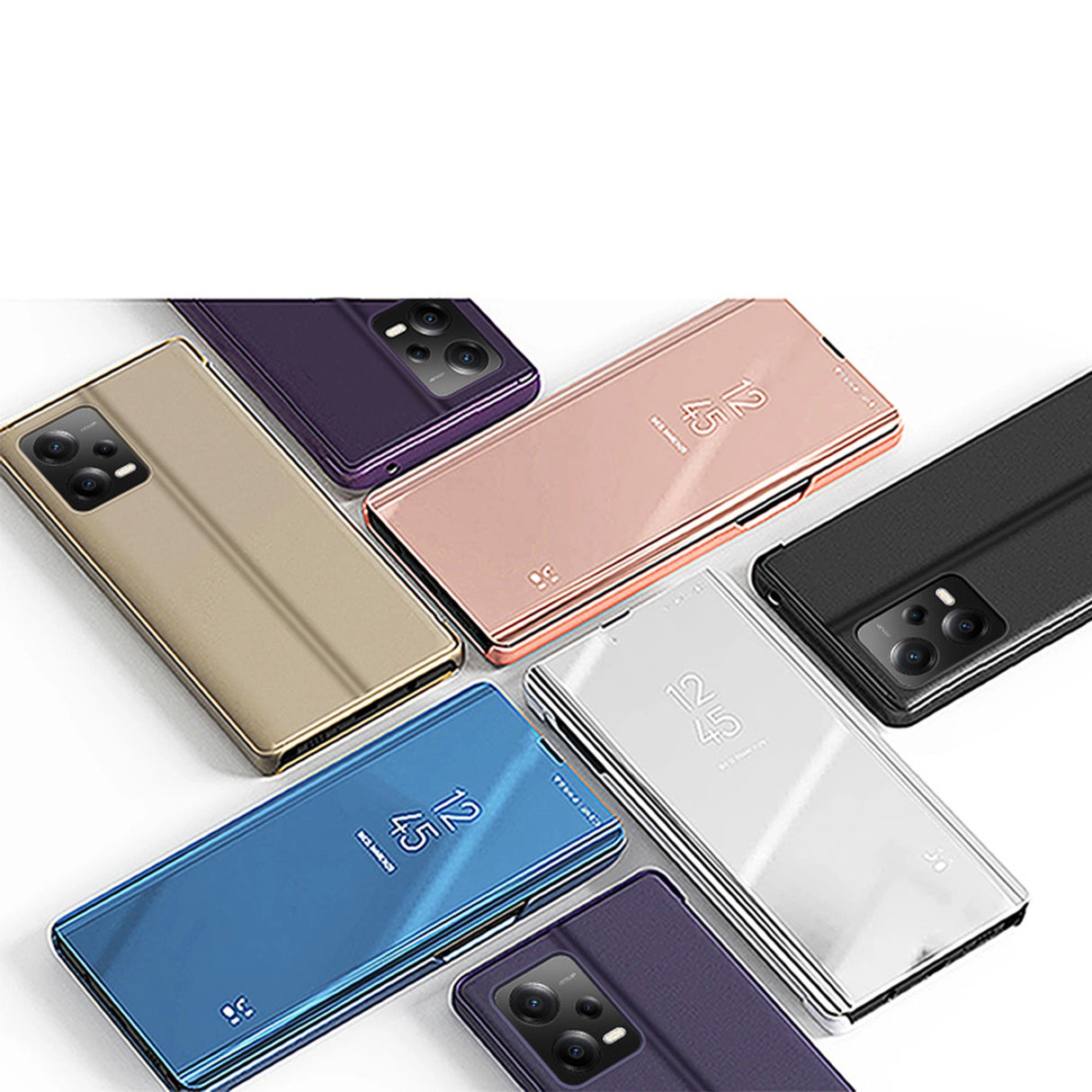 Clear View Case cover til Xiaomi Redmi Note 12 5G / Poco X5 5G flip cover sort