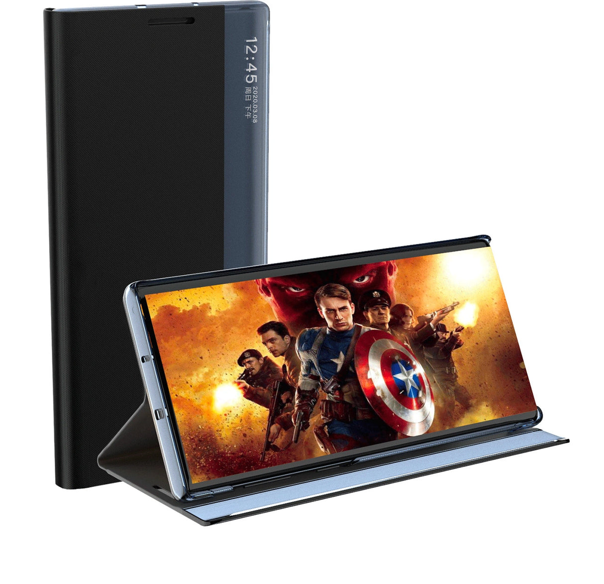 Ny Sleep Case til Samsung Galaxy A24 4G cover med flip stand sort