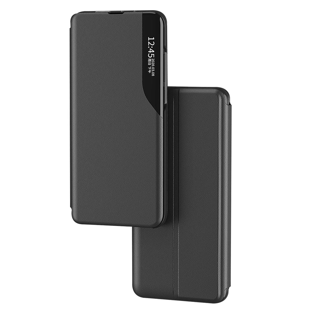 Eco læder View Case cover til Samsung Galaxy A24 4G med flip stand sort