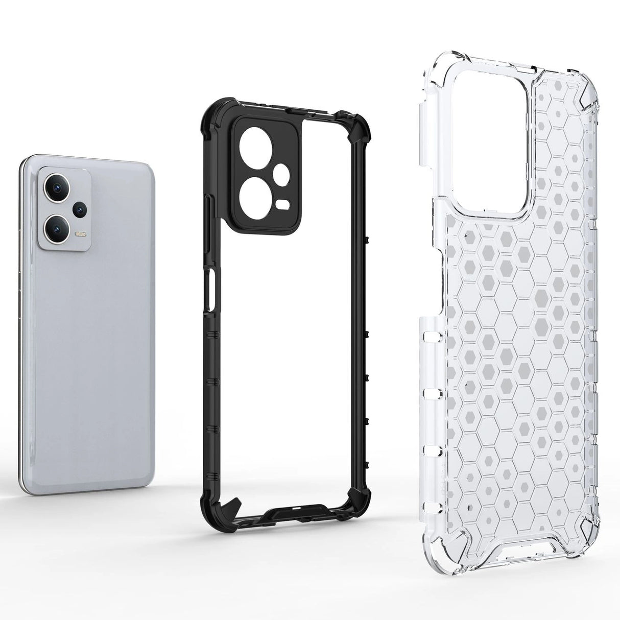 Honeycomb case til Xiaomi Redmi Note 12 5G / Poco X5 5G pansret hybrid cover sort