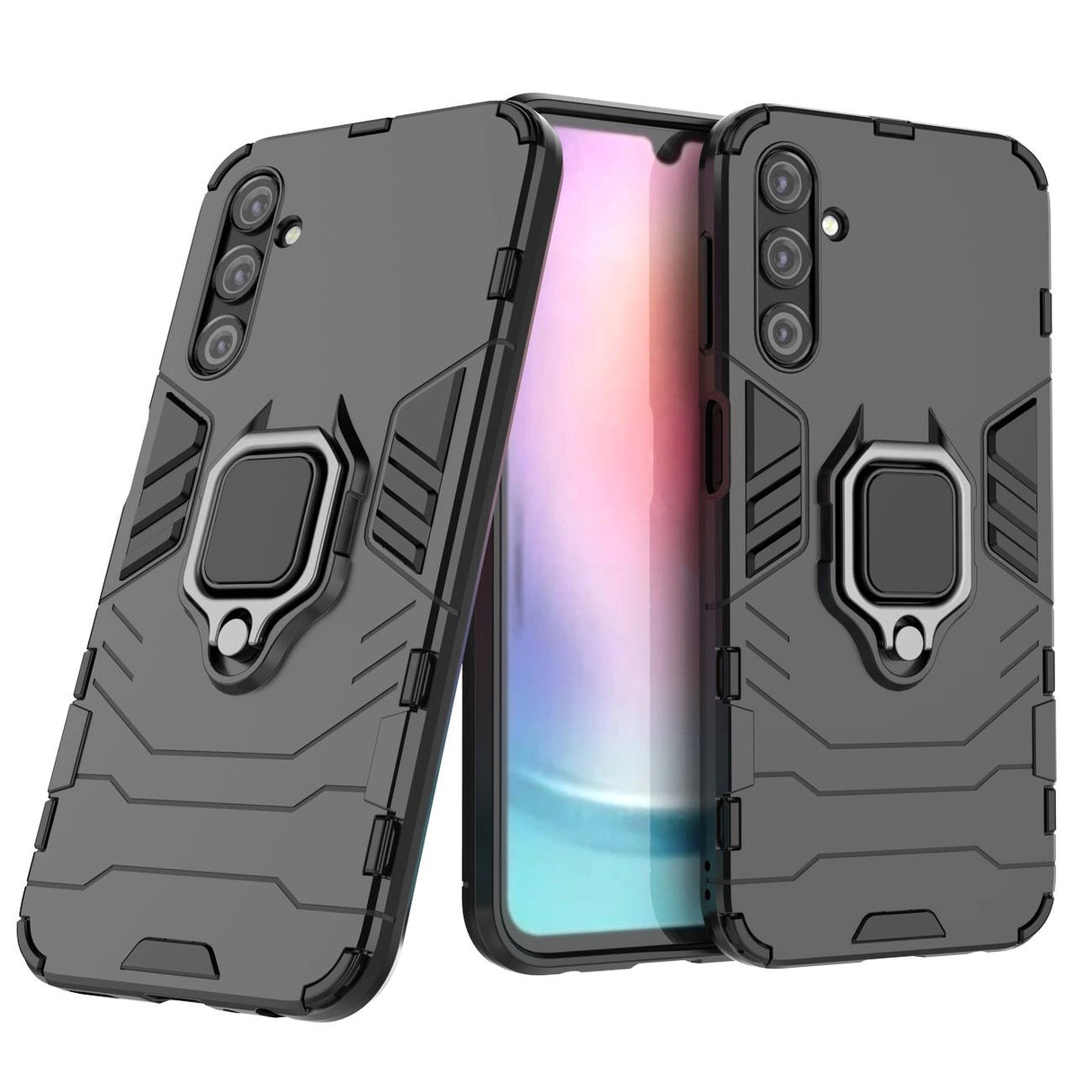 Ring Armor case til Samsung Galaxy A24 4G pansrede cover magnetisk holder ring sort