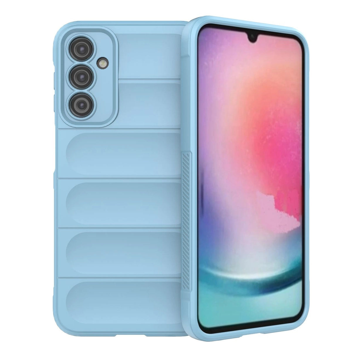Magic Shield Case til Samsung Galaxy A24 4G fleksibelt pansret cover lysblå