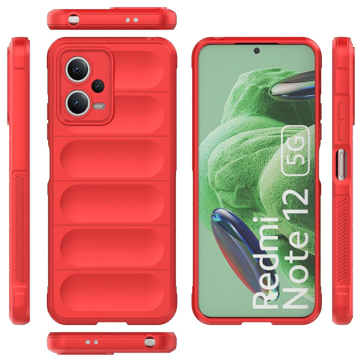 Magic Shield Case til Xiaomi Redmi Note 12 5G / Poco X5 5G Fleksibel rustning Cover Red