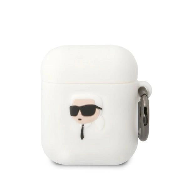 Karl Lagerfeld KLA2RUNIKH AirPods 1/2 cover hvid/hvid Silikon Karl Head 3D