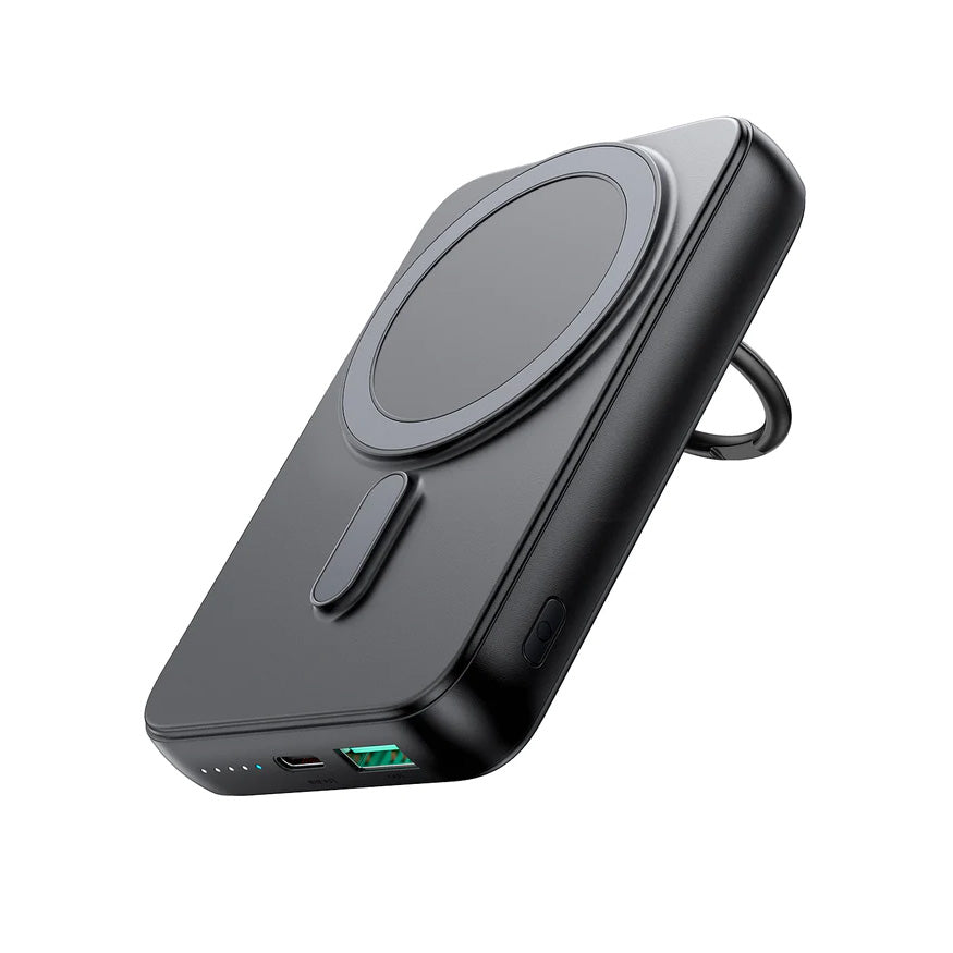 Trådløs powerbank 10000mAh Joyroom JR-W050 20W MagSafe med ring og stand - sort