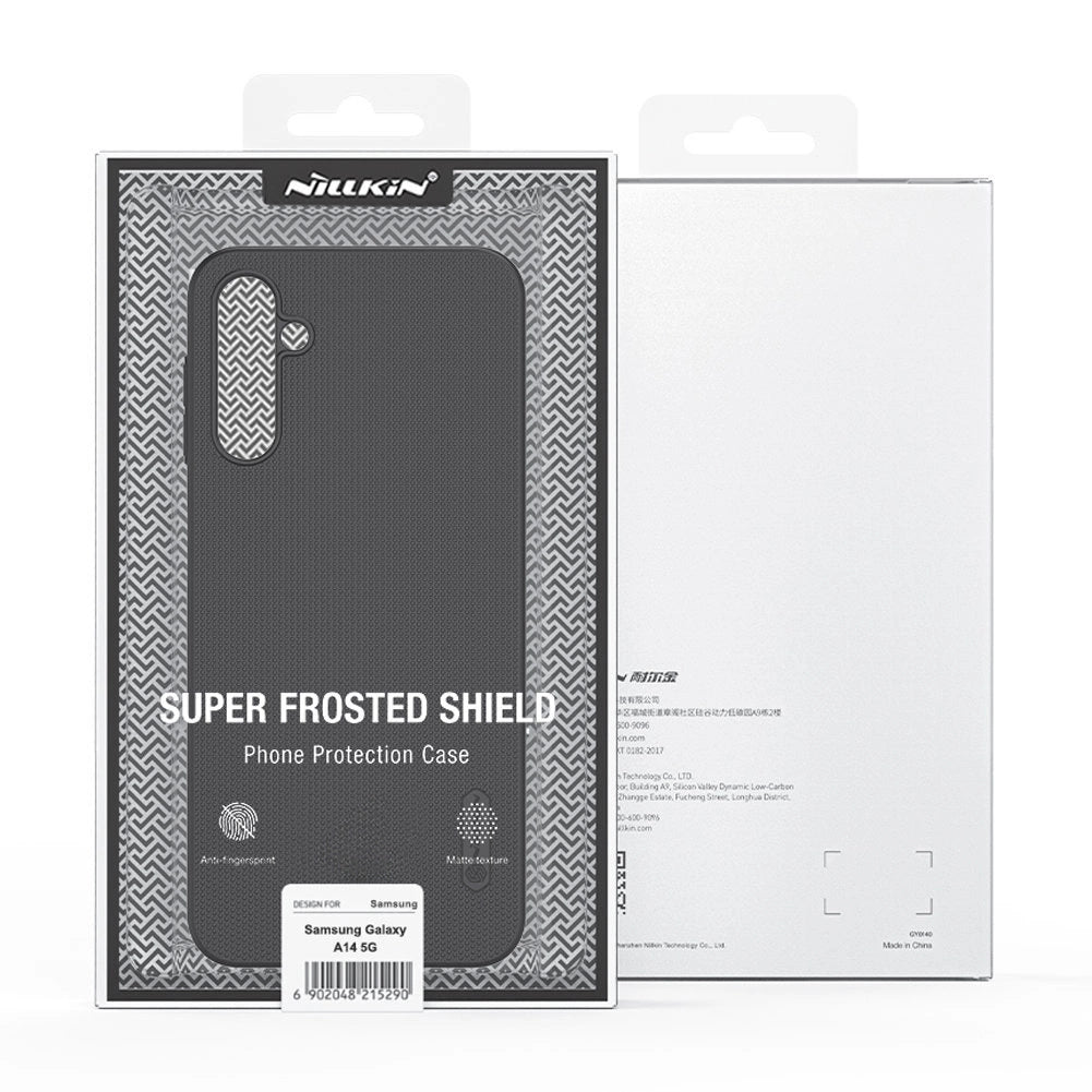 Nillkin Super Frosted Shield Case til Samsung Galaxy A14 5G / Galaxy A14 Telefon Cover Sort