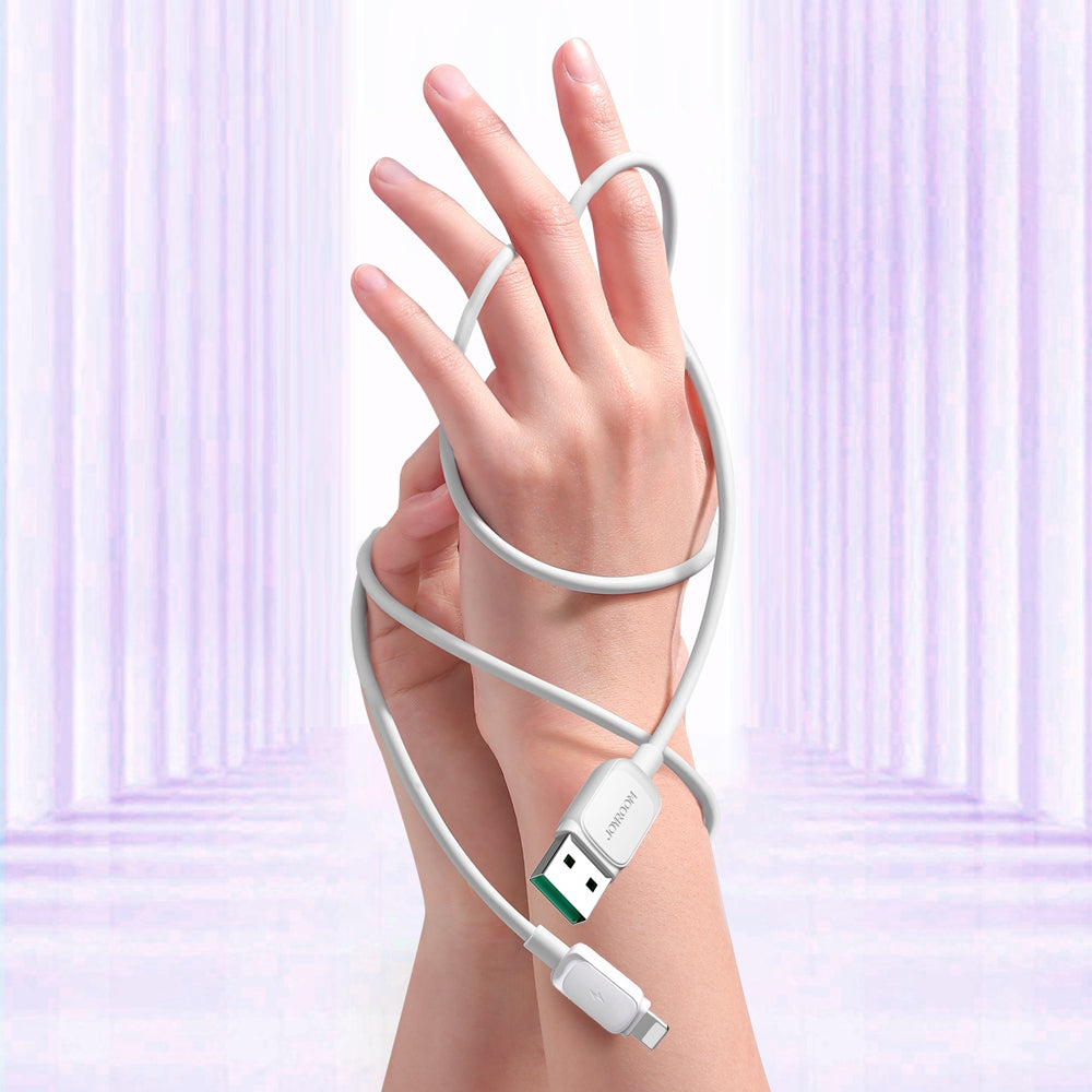 Joyroom Multi-Color Series A14 Lightning / USB-A 2.4A 1,2 m kabel - hvid