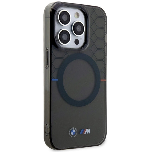 Case BMW BMHMP14XHGPK iPhone 14 Pro Max 6.7" grey/grey hardcase Pattern MagSafe