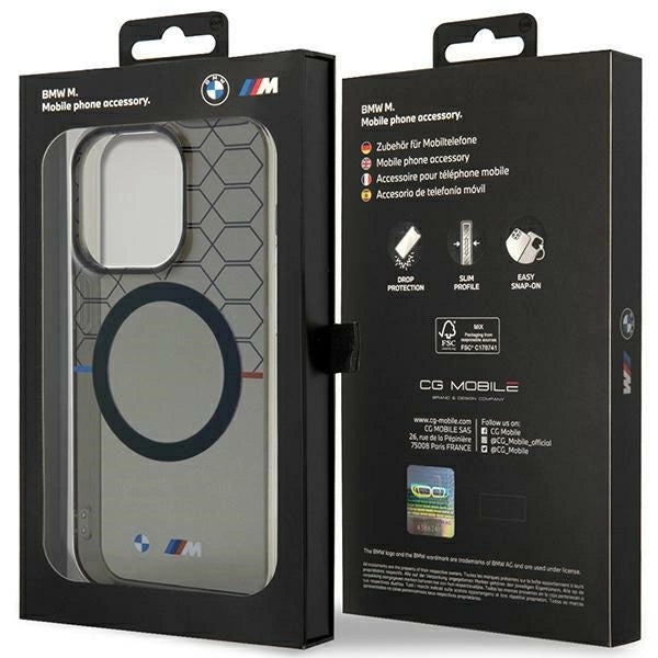 Case BMW BMHMP14XHGPK iPhone 14 Pro Max 6.7" grey/grey hardcase Pattern MagSafe