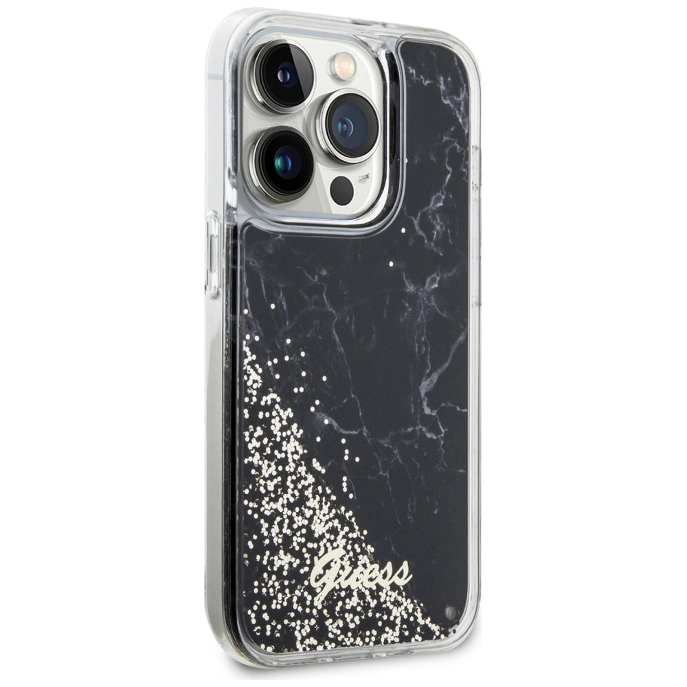 Guess GUHCP14LLCSGSGK iPhone 14 Pro 6.1" black/black hardcase Liquid Glitter Marble