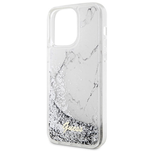 Guess GUHCP14XLCSGSGH iPhone 14 Pro Max 6.7" white/white hardcase Liquid Glitter Marble