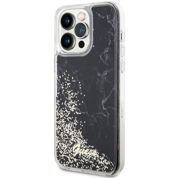 Guess GUHCP14XLCSGSGK iPhone 14 Pro Max 6.7" black/black hardcase Liquid Glitter Marble