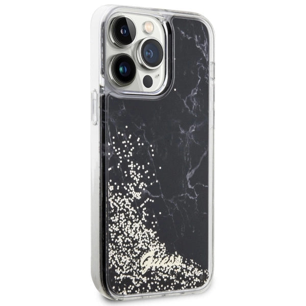 Guess GUHCP14XLCSGSGK iPhone 14 Pro Max 6.7" black/black hardcase Liquid Glitter Marble