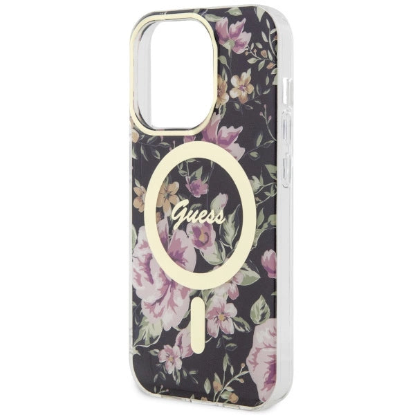 Guess GUHMP14LHCFWSK iPhone 14 Pro 6.1" black/black hardcase Flower MagSafe