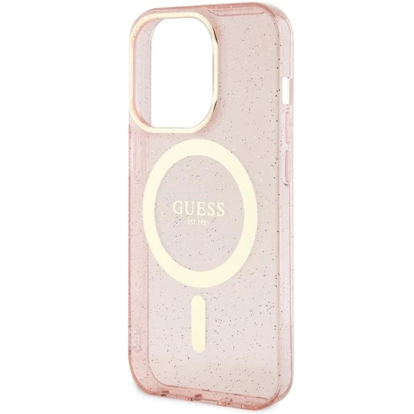 Guess GUHMP14LHCMCGP iPhone 14 Pro 6.1" pink/pink hardcase Glitter Gold MagSafe