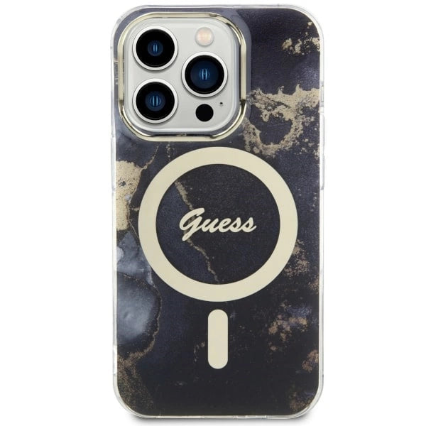 Guess GUHMP14LHTMRSK iPhone 14 Pro 6.1" black/black hardcase Golden Marble MagSafe