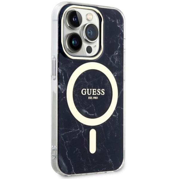 Guess GUHMP14LPCUMAK iPhone 14 Pro 6,1" sort/sort hardcase Marble MagSafe