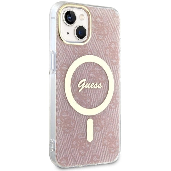 Guess GUHMP14MH4STP iPhone 14 Plus 6.7" pink/pink hardcase 4G MagSafe
