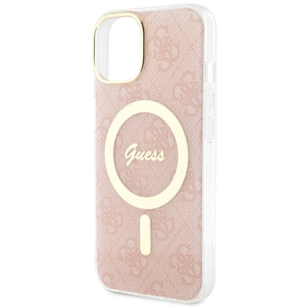 Guess GUHMP14MH4STP iPhone 14 Plus 6.7" pink/pink hardcase 4G MagSafe