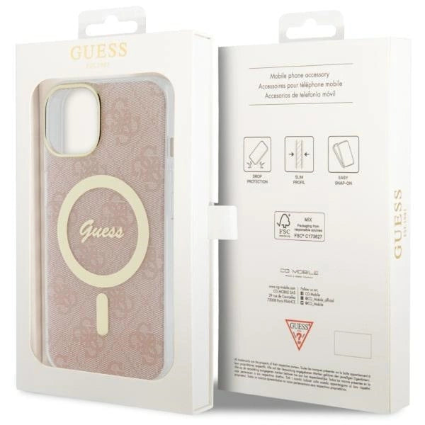 Guess GUHMP14MH4STP iPhone 14 Plus 6.7" pink/pink hardcase 4G MagSafe