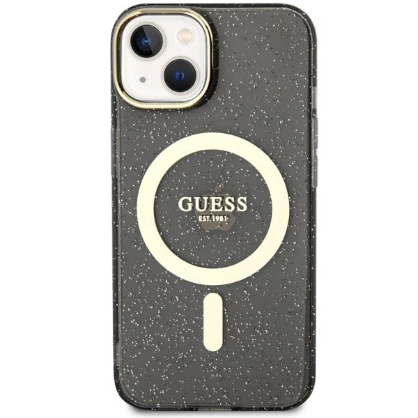 Guess GUHMP14MHCMCGK iPhone 14 Plus 6.7" black/black hardcase Glitter Gold MagSafe