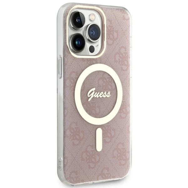 Guess 4G MagSafe-hylster til iPhone 14 Pro Max - pink