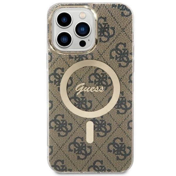 Guess GUHMP14XH4STW iPhone 14 Pro Max 6.7" brown/brown hardcase 4G MagSafe
