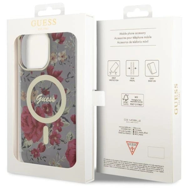 Guess GUHMP14XHCFWSA iPhone 14 Pro Max 6.7" grøn/khaki hardcase Flower MagSafe