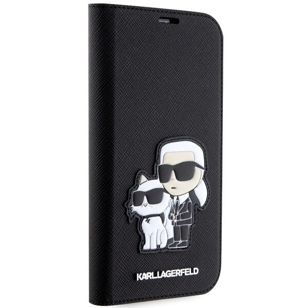 Karl Lagerfeld KLBKP14LSANKCPK iPhone 14 Pro 6.1" bookcase black/black Saffiano Karl & Choupette