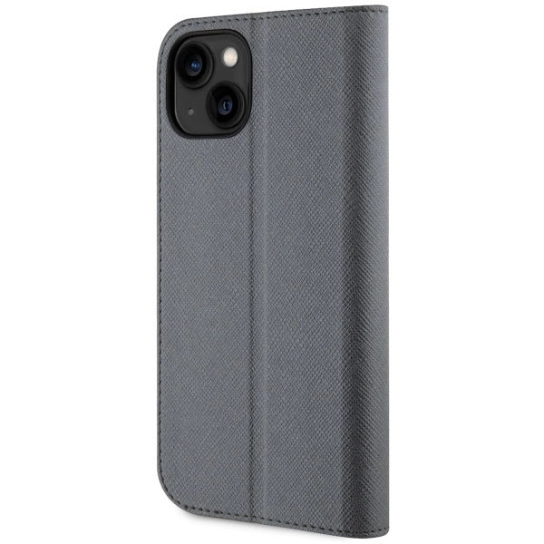 Karl Lagerfeld KLBKP14SSANKCPG iPhone 14 6.1" bookcase silver/silver Saffiano Karl & Choupette