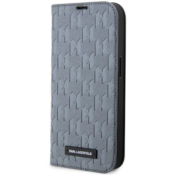 Karl Lagerfeld KLBKP14XSAKLHPG iPhone 14 Pro Max 6.7" bogreol sølv/sølv Saffiano Monogram