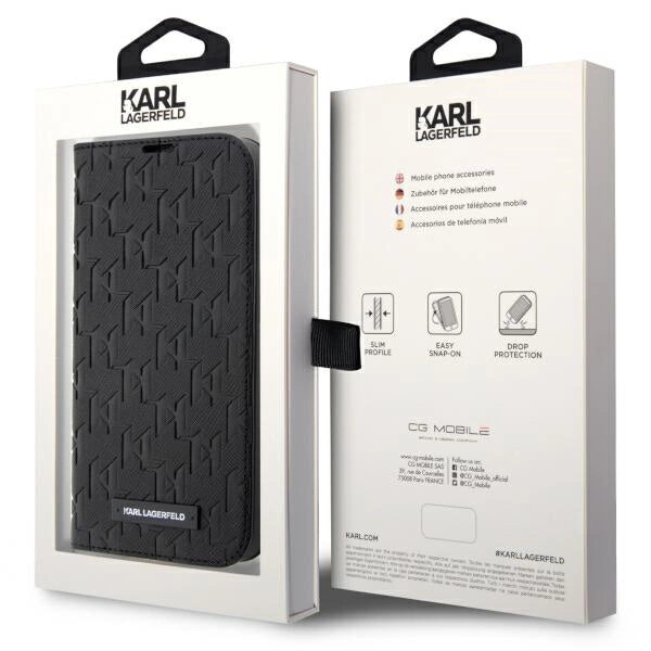 Karl Lagerfeld KLBKP14XSAKLHPK iPhone 14 Pro Max 6.7" bookcase black/black Saffiano Monogram