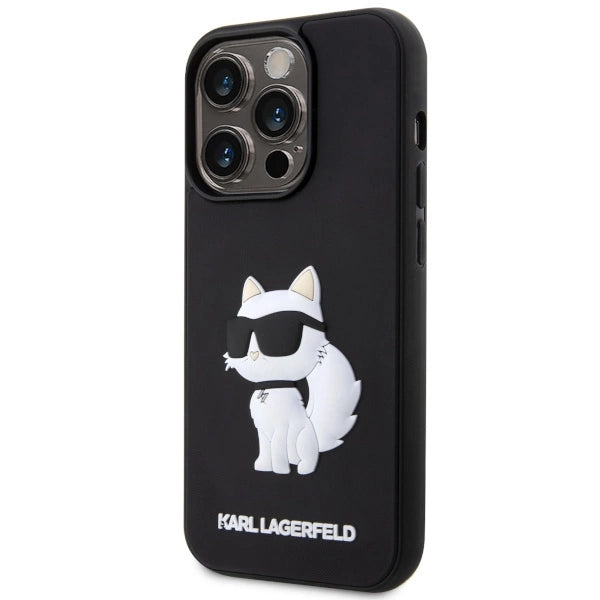 Karl Lagerfeld KLHCP14X3DRKHNK iPhone 14 Pro Max 6.7" black/black hardcase Rubber Choupette 3D