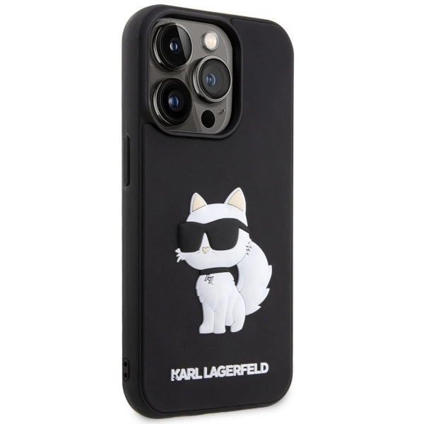 Karl Lagerfeld KLHCP14X3DRKHNK iPhone 14 Pro Max 6.7" black/black hardcase Rubber Choupette 3D