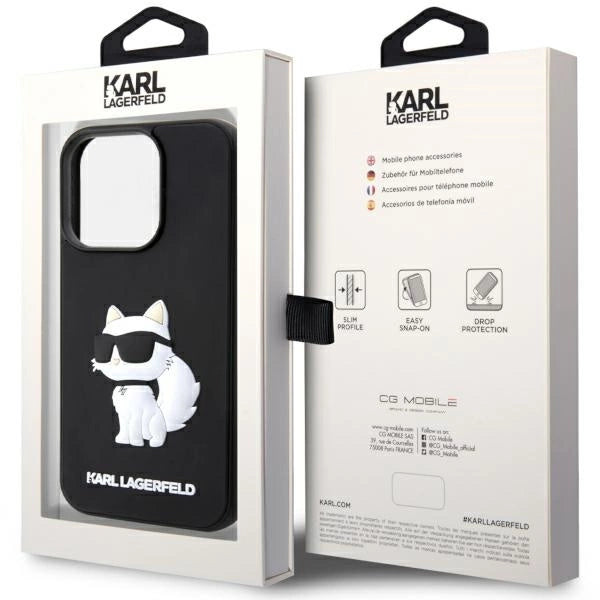 Karl Lagerfeld KLHCP14X3DRKHNK iPhone 14 Pro Max 6.7" black/black hardcase Rubber Choupette 3D