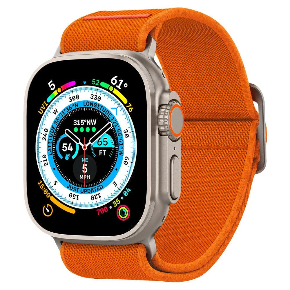 Spigen Fit Lite Ultra Strap til Apple Watch 4 / 5 / 6 / 7 / 8 / SE / Ultra (42/44/45/49 mm) - Orange