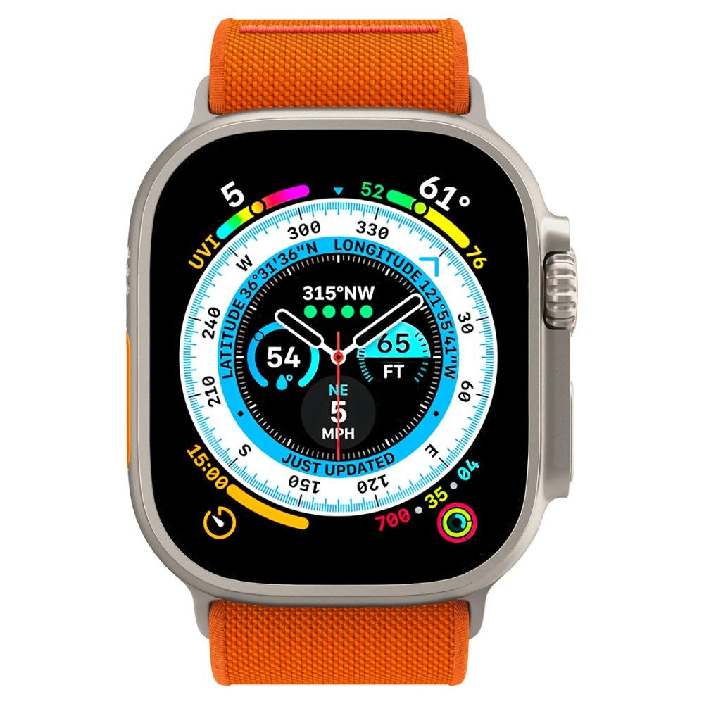 Spigen Fit Lite Ultra Strap til Apple Watch 4 / 5 / 6 / 7 / 8 / SE / Ultra (42/44/45/49 mm) - Orange